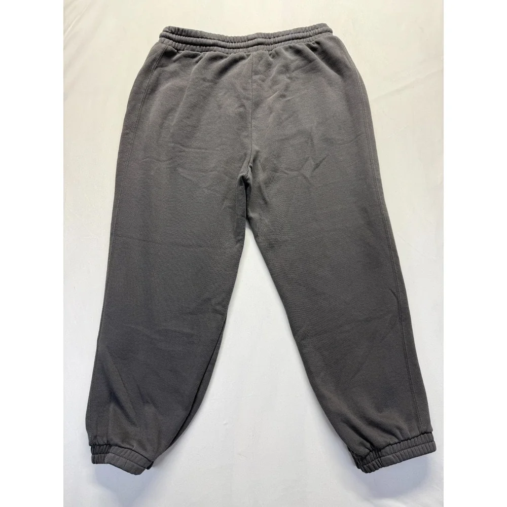 Zara Sweatpants Men Large Gray Cotton Fleece Lined Tapered Leg Drawstring Jogger